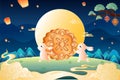 Guochao or China-Chic illustration of Chinese traditional festival Mid-Autumn Festival